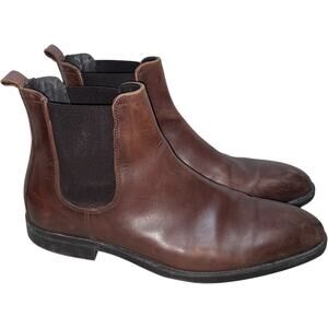 To Boot New York Adam Derrick Weaver Brown Leather Chelsea Boots   Size: 12M